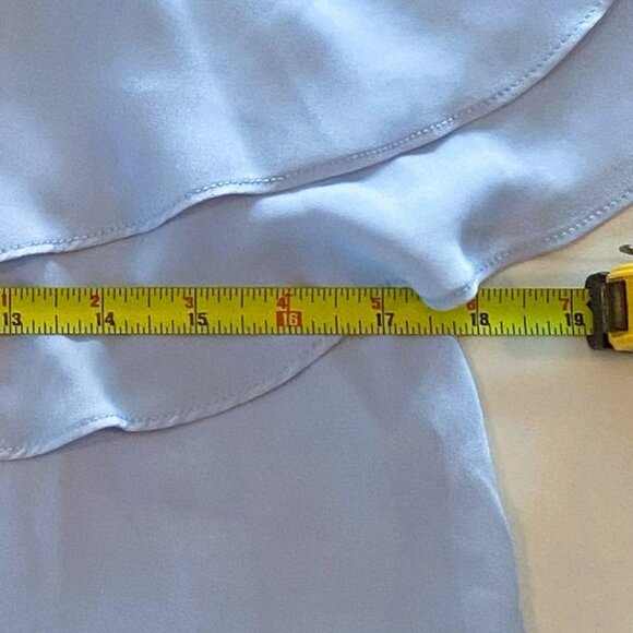 No tag - Zara, Flowy, Thin Straps, Lightweight, Ruffle, Light Blue, Top - Size M - Picture 4 of 6